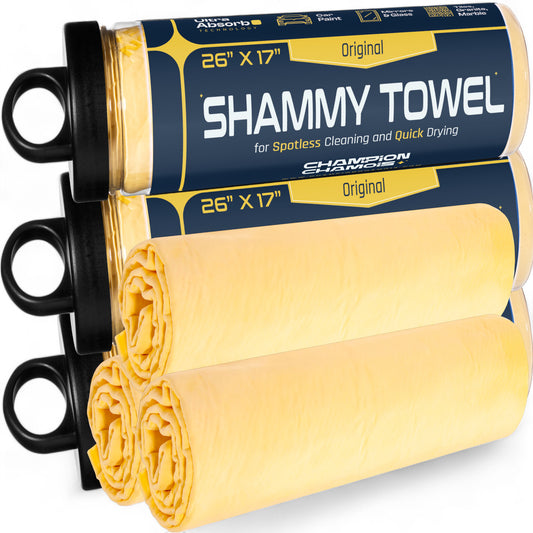 UltraAbsorb+ Premium Car Drying Shammy Cloth - 3 Pack (26"x17")